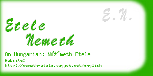 etele nemeth business card